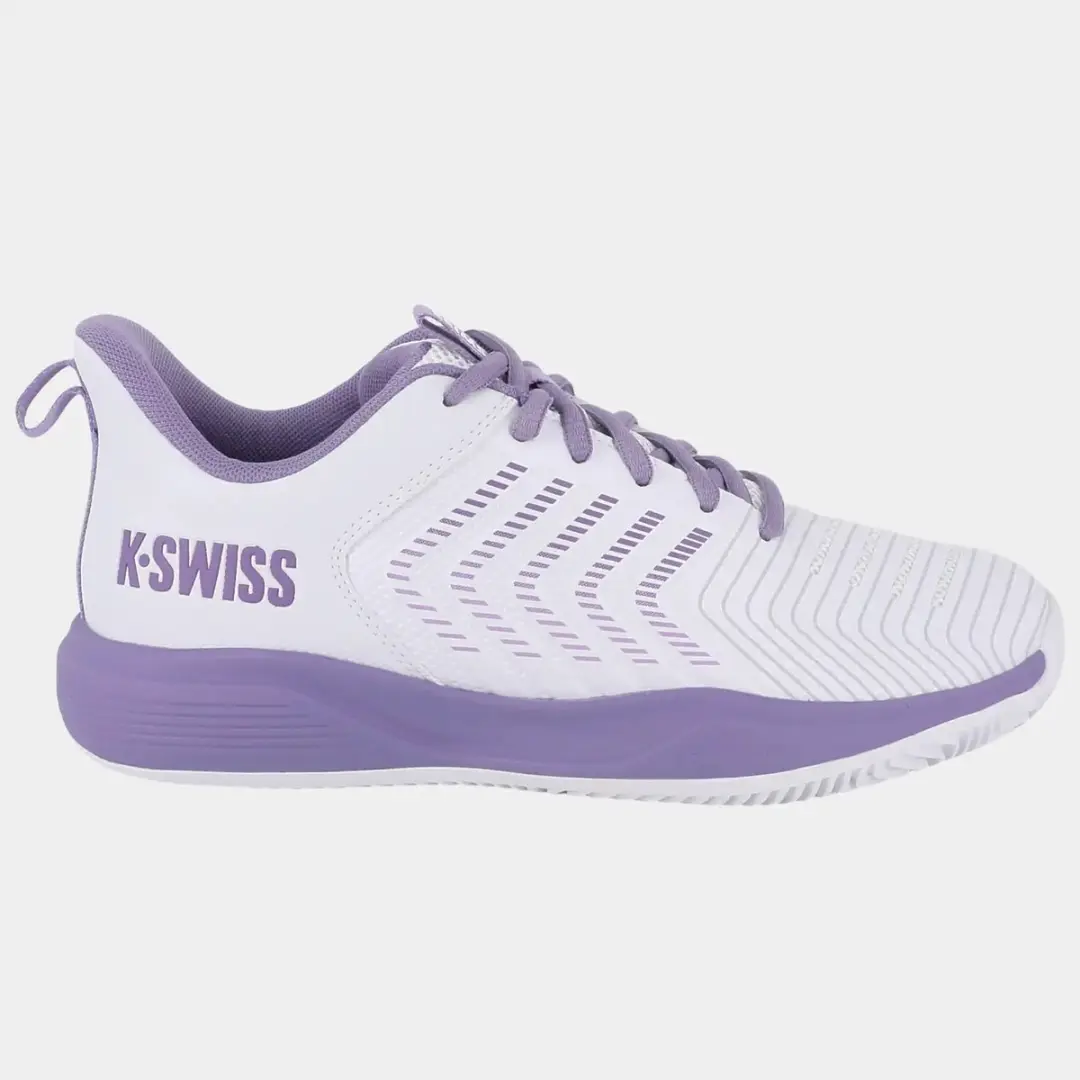 K-Swiss Ultrashot Light Clay Dames Tennisschoen - Wit/Paars - afbeelding 2 van 6