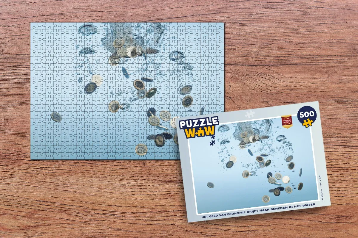 PuzzleWow Het Geld van Economie Drijft 500 Puzzelstukken - Multicolor