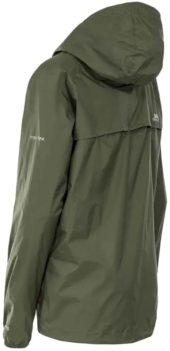Trespass Qikpac Dames Waterdichte Hoodie-Jack - Groen - M - afbeelding 3 van 6