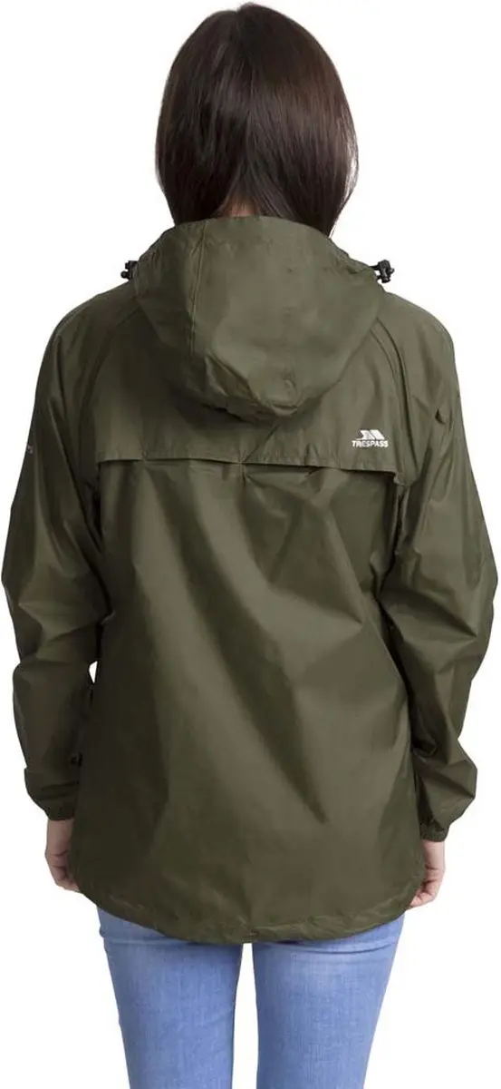 Trespass Qikpac Dames Waterdichte Hoodie-Jack - Groen - M - afbeelding 5 van 6