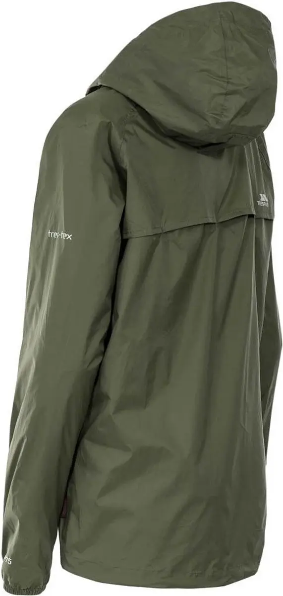 Trespass Qikpac Dames Waterdichte Hoodie-Jack - Groen - M - afbeelding 4 van 6