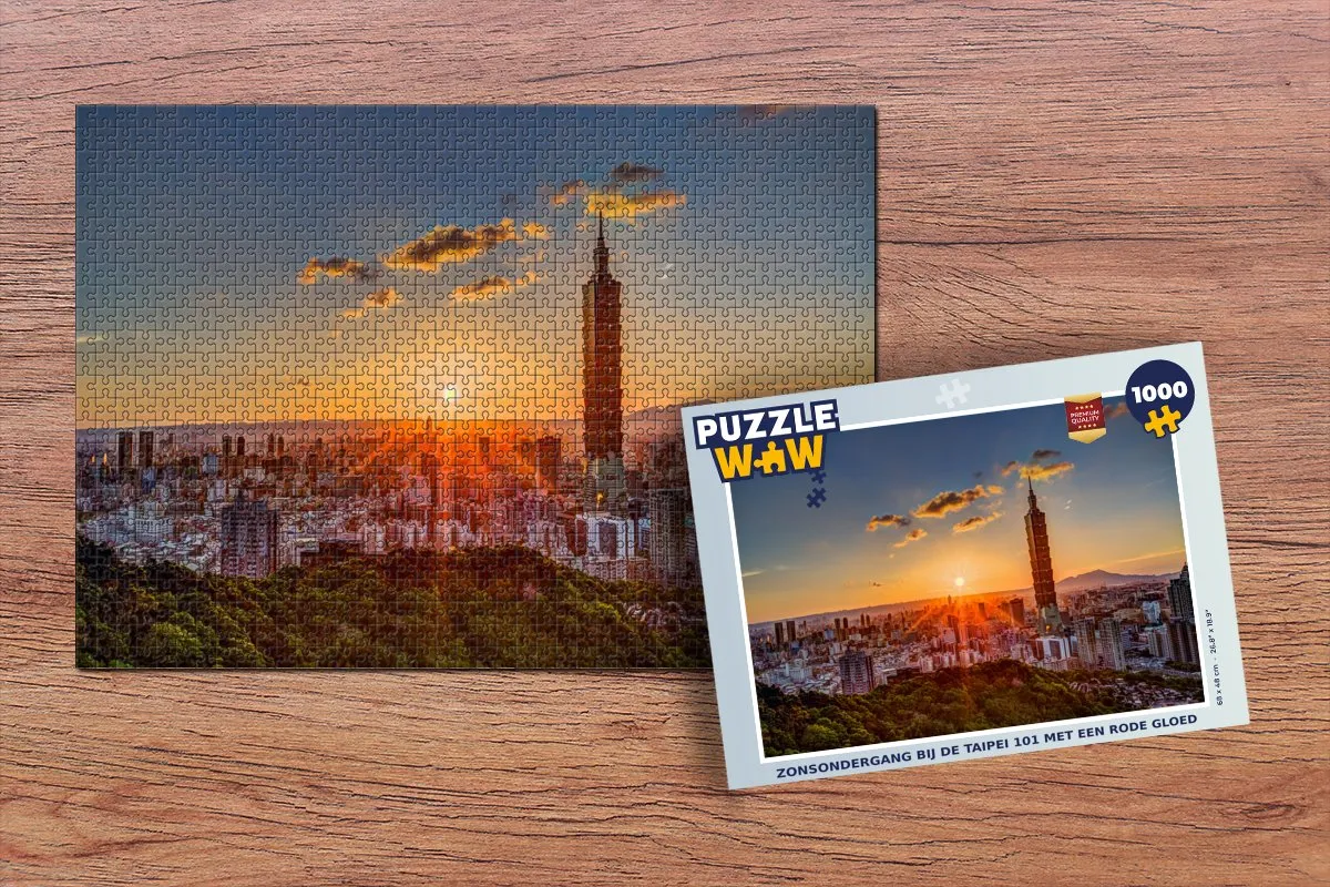 PuzzleWow Legpuzzel Taipei 101 1000 Stuks - Multicolor