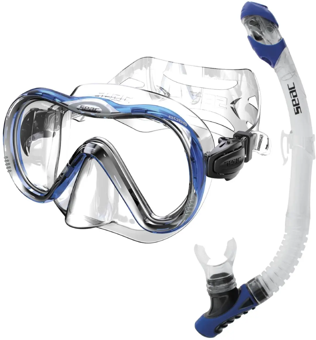 SEAC Bis Boss Dry snorkelset met masker voor duiken en snorkelen