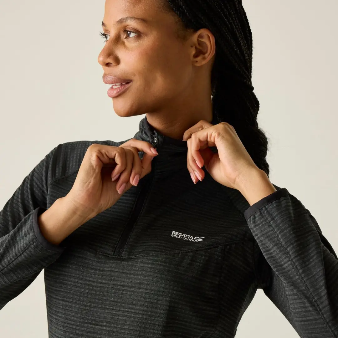 Regatta Yonder II Damesfleece 1/2 Rits - Zwart - afbeelding 4 van 6