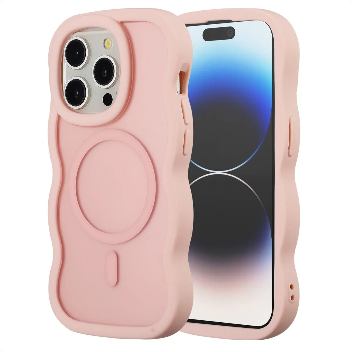 Selencia Wavy Case iPhone 14 Pro - Roze