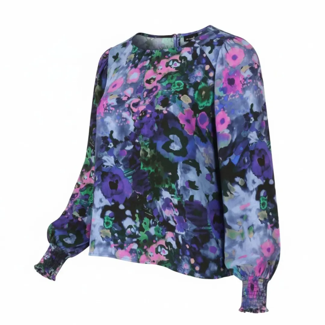 Desigual Blus Cairo Rep Damesblouse Kleurrijke bloemenprint met lange mouwen