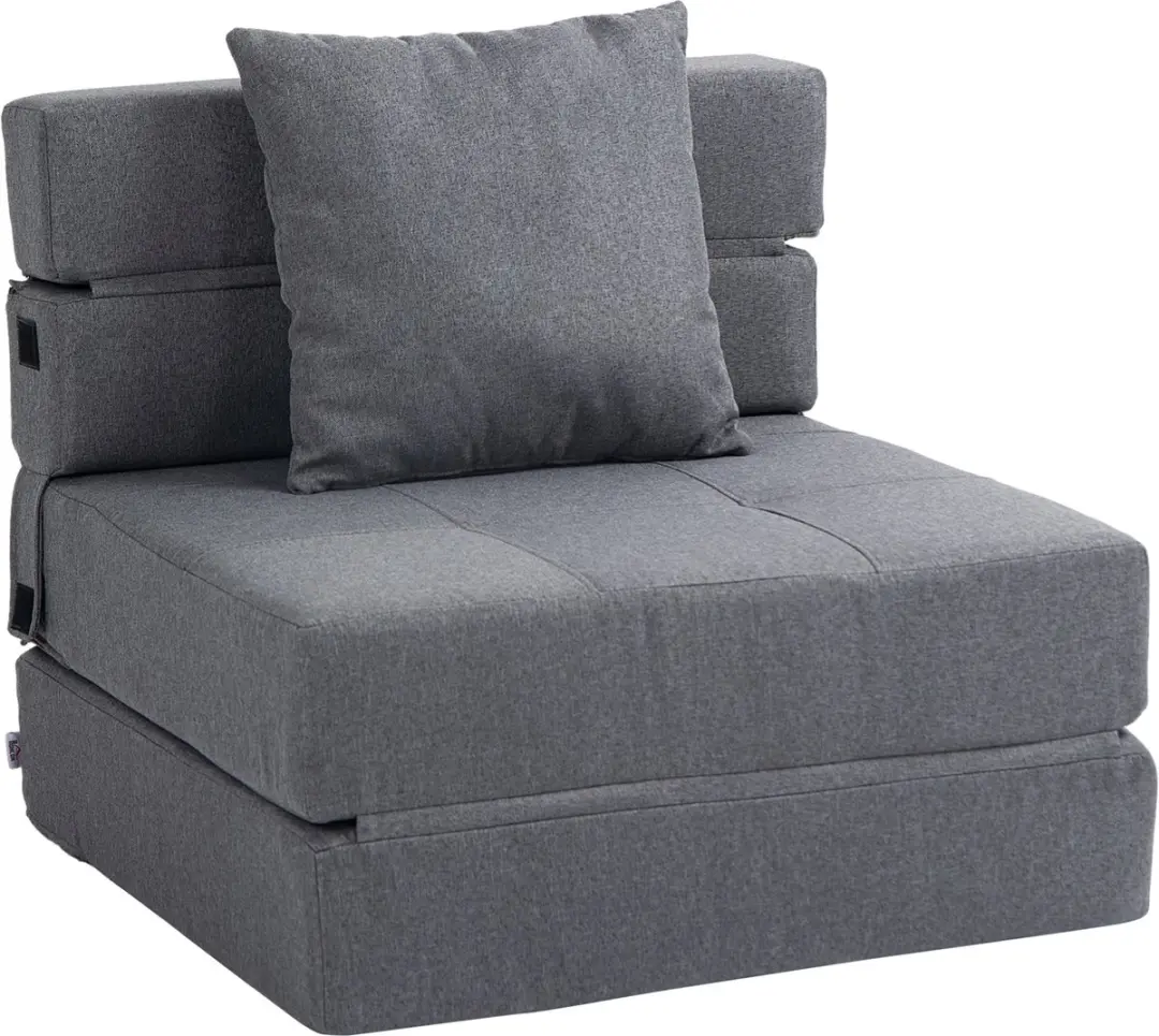 HOMCOM-Stoelbed-Polyester-70x70x61cm-Grijs