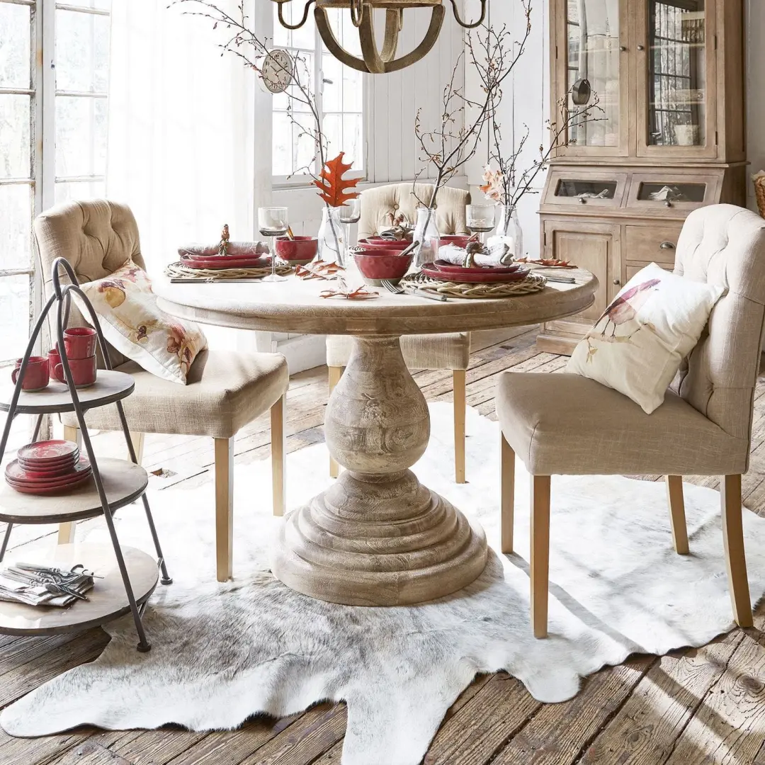 Loberon Tafel Orlin - Ø120cm - Antiekbruin - afbeelding 3 van 6
