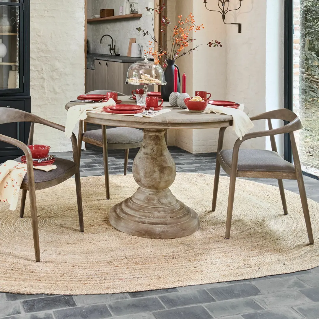 Loberon Tafel Orlin - Ø120cm - Antiekbruin - afbeelding 6 van 6