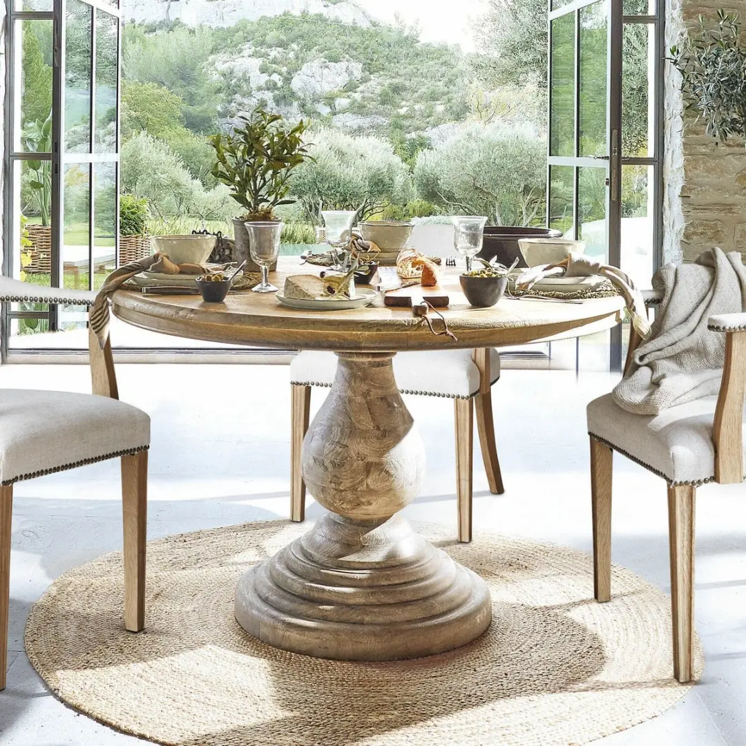 Loberon Tafel Orlin - Ø120cm - Antiekbruin - afbeelding 2 van 6