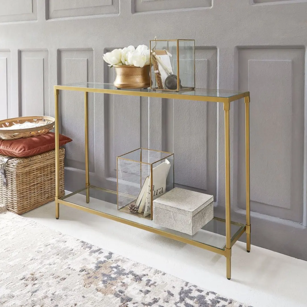 Loberon Ninove Sidetable - Messing/Helder - afbeelding 3 van 6