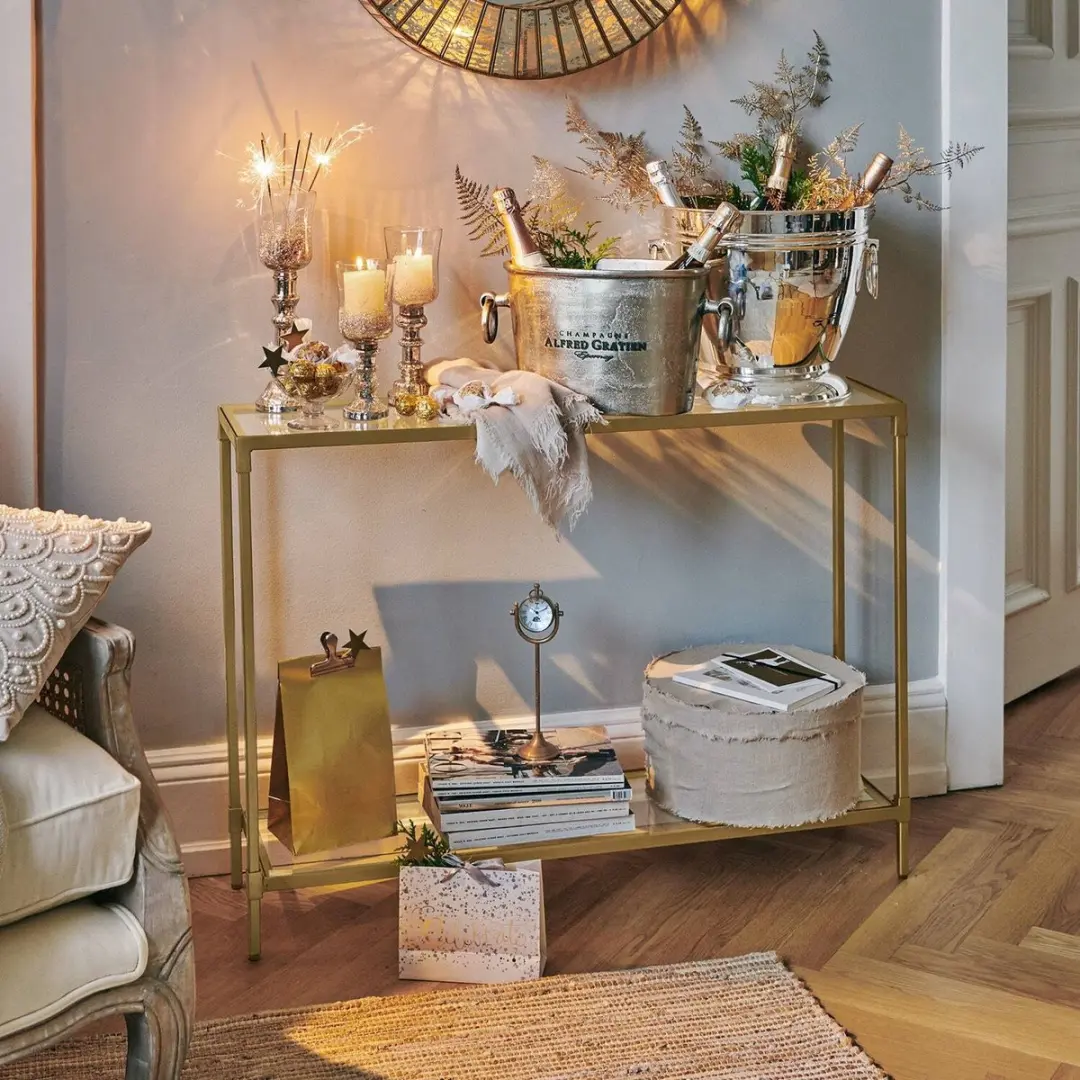 Loberon Ninove Sidetable - Messing/Helder - afbeelding 6 van 6