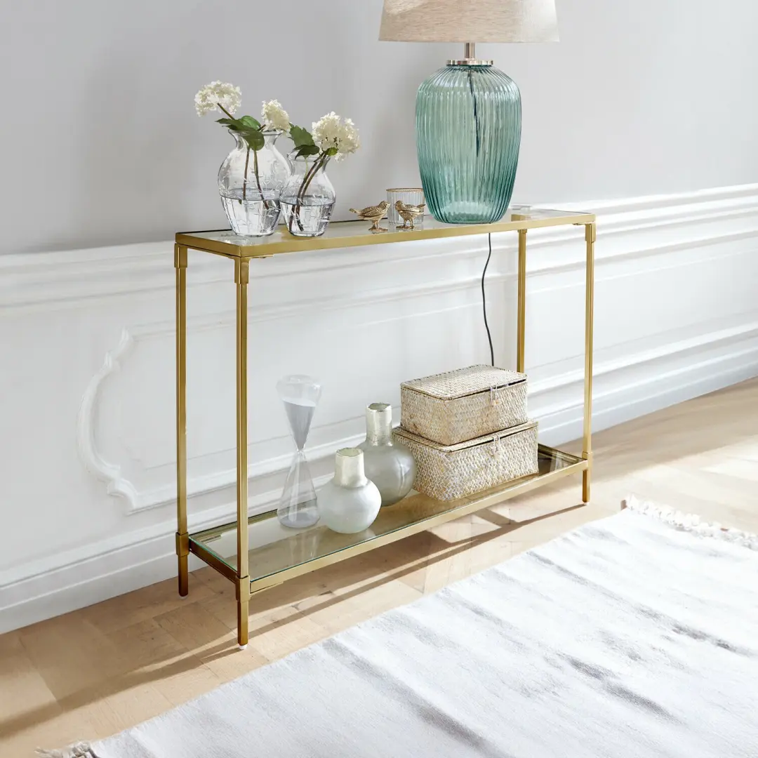 Loberon Ninove Sidetable - Messing/Helder - afbeelding 2 van 6