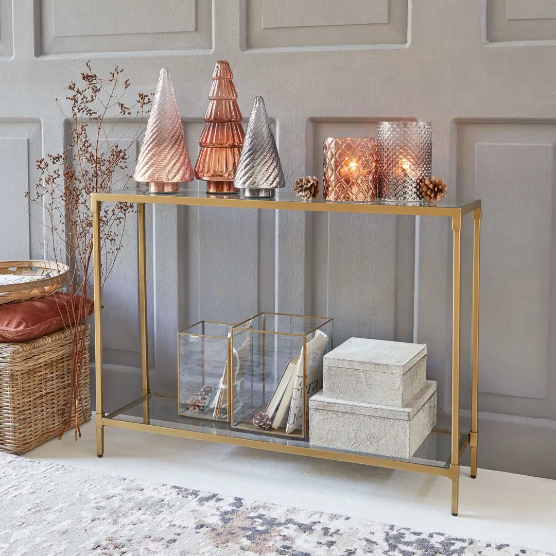 Loberon Ninove Sidetable - Messing/Helder - afbeelding 5 van 6