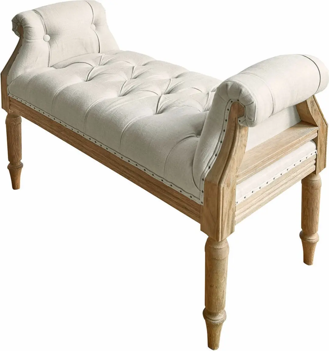Loberon Griveta Bankje - Bruin/Beige - afbeelding 6 van 6