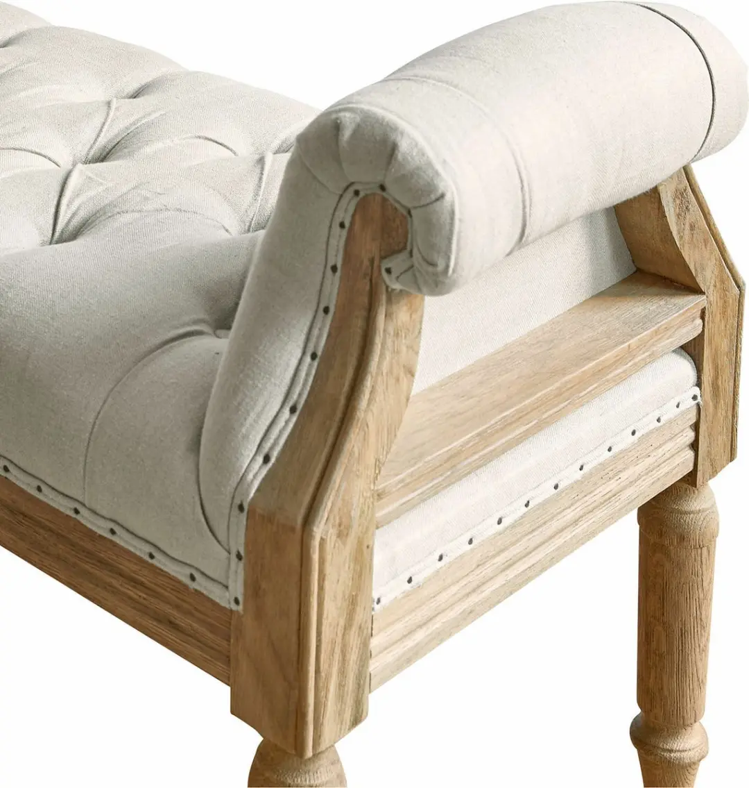 Loberon Griveta Bankje - Bruin/Beige - afbeelding 2 van 6