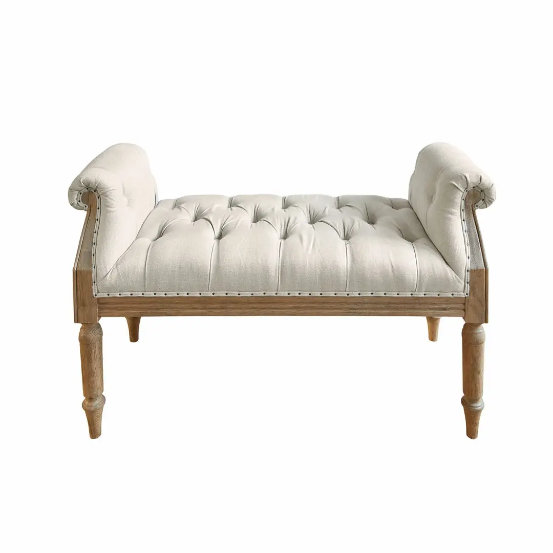 Loberon Griveta Bankje - Bruin/Beige - afbeelding 4 van 6