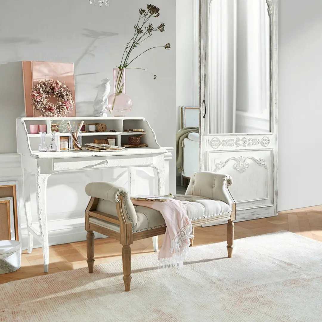 Loberon Griveta Bankje - Bruin/Beige - afbeelding 5 van 6