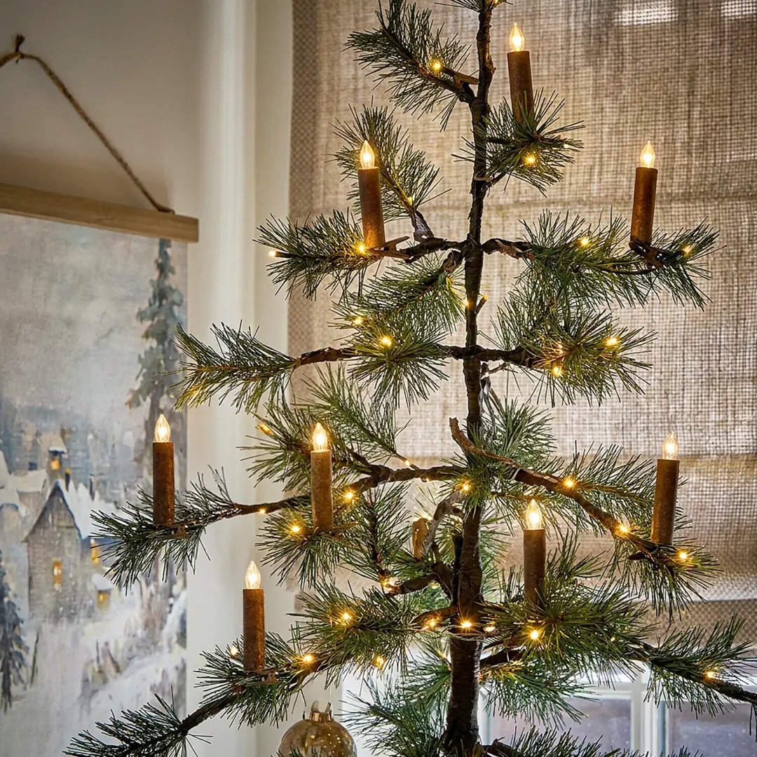 Loberon Led-kerstboomkaars Thorivelle set van 12 - Antiekbruin - afbeelding 3 van 6