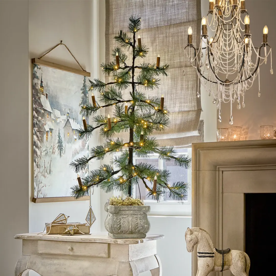 Loberon Led-kerstboomkaars Thorivelle set van 12 - Antiekbruin - afbeelding 5 van 6