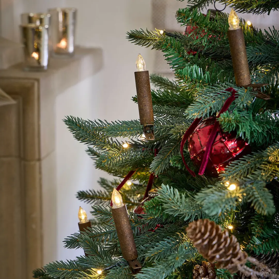 Loberon Led-kerstboomkaars Thorivelle set van 12 - Antiekbruin - afbeelding 2 van 6