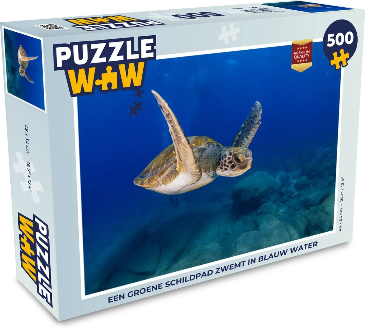 PuzzleWow Legpuzzel Schildpad Zwemt