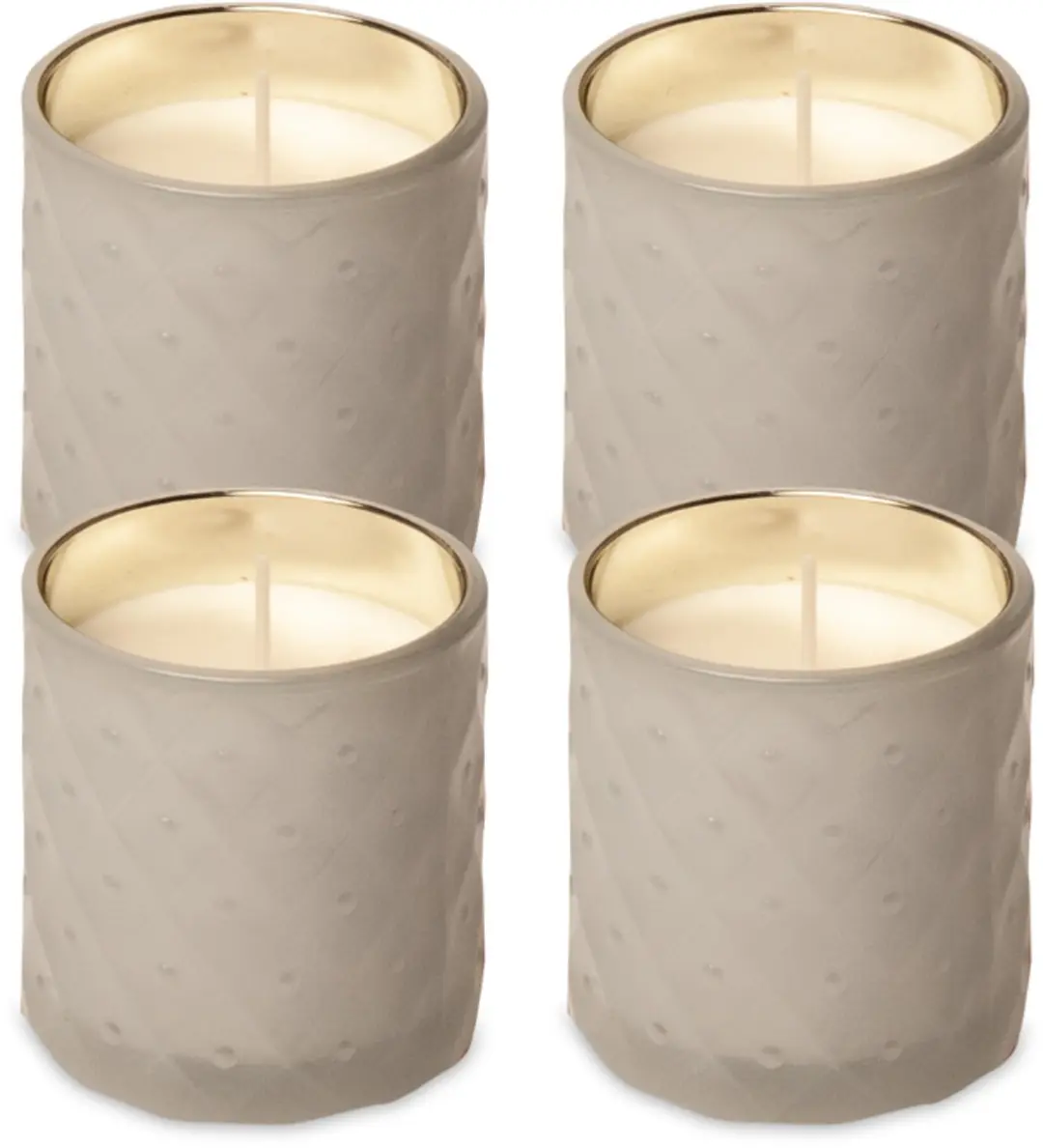 Spaas Geurloze Kaarsen in Wit Getextureerd Glas