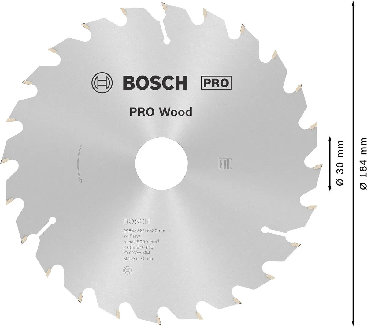 Bosch Professional Cirkelzaagblad Optiline 184mm Hout - 24T