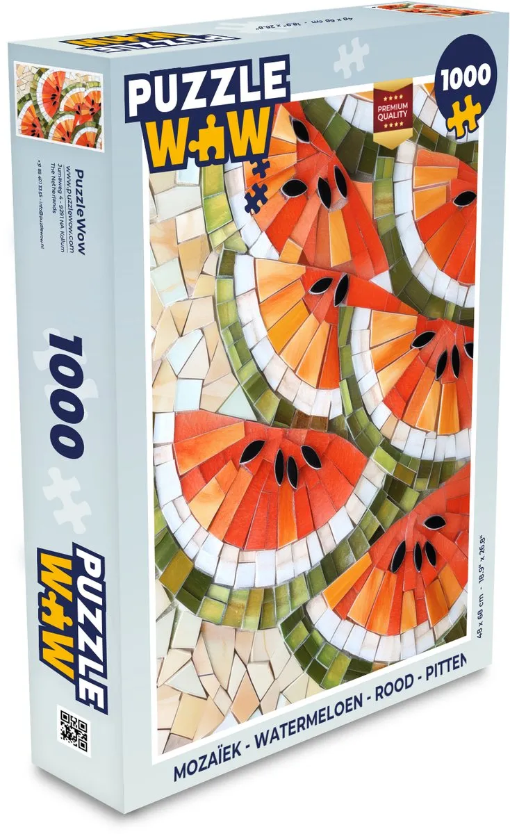 PuzzleWow Mozaïek Watermeloen Legpuzzel 1000 Stuks