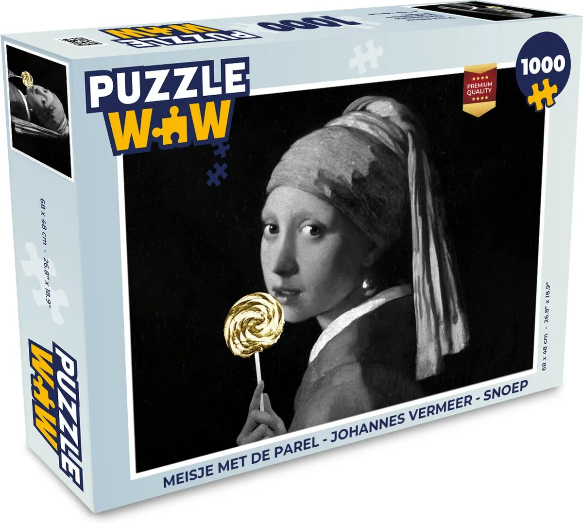PuzzleWow Meisje met de Parel Legpuzzel 1000 Stuks