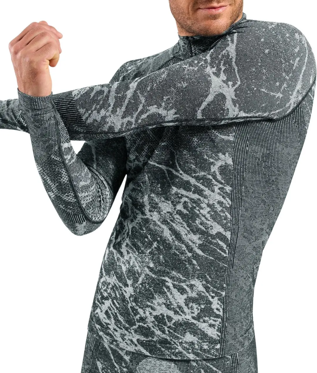 ODLO Performance Warm Half-Zip Thermoshirt Heren - Donkergrijs - M - afbeelding 3 van 6