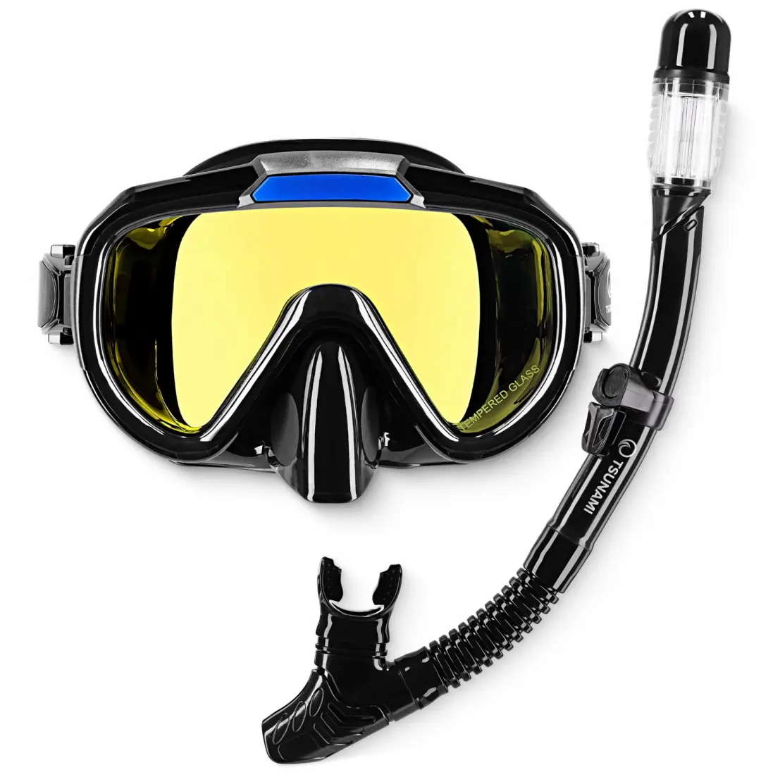 Tsunami Kinder Duikmasker Zwart met Snorkel