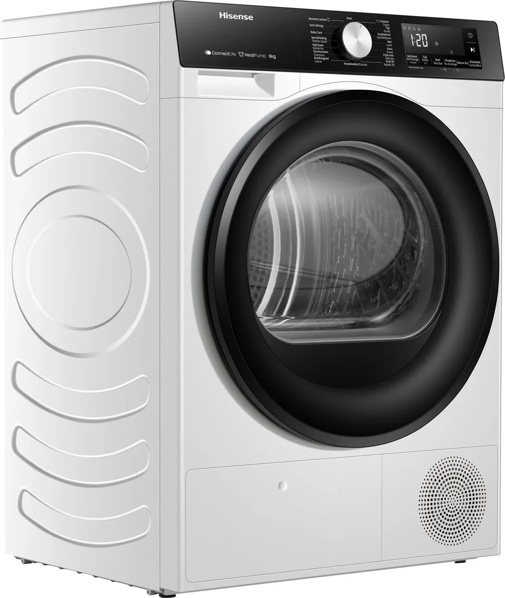 Hisense 3S DH3S802BW2 Warmtepompdroger 8kg - Wit
