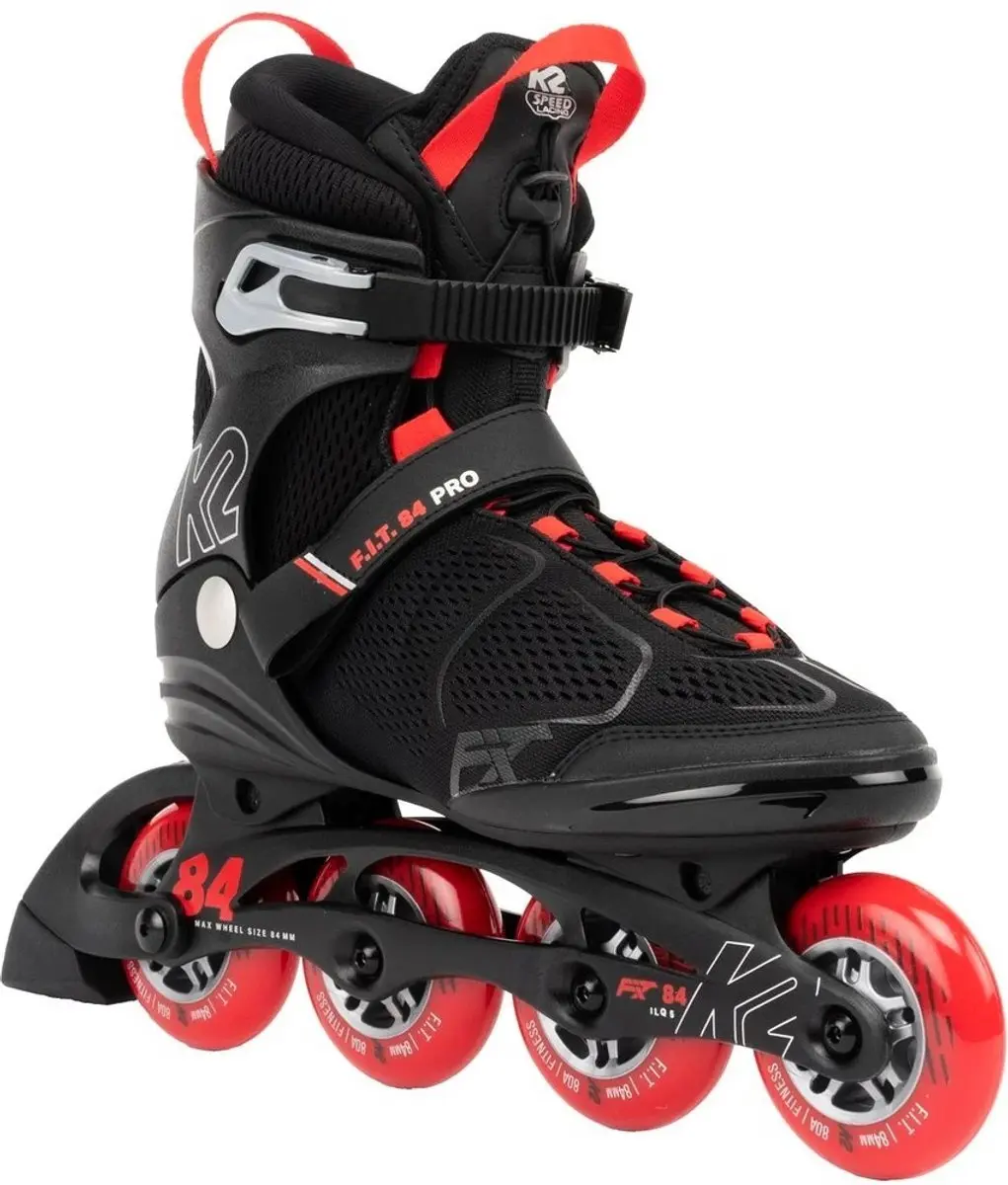 K2 F.I.T 84 Pro Heren Inline Skates - Zwart/Rood - afbeelding 4 van 6