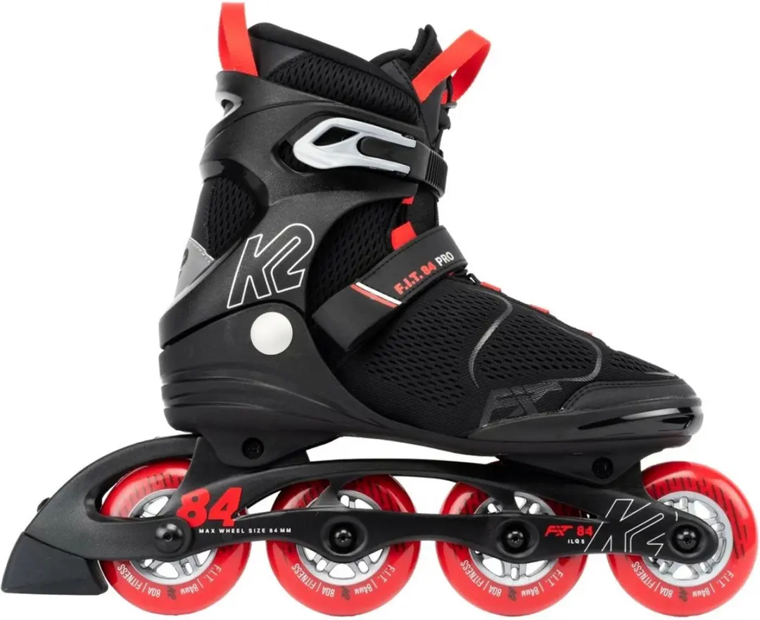 K2 F.I.T 84 Pro Heren Inline Skates - Zwart/Rood - afbeelding 2 van 6