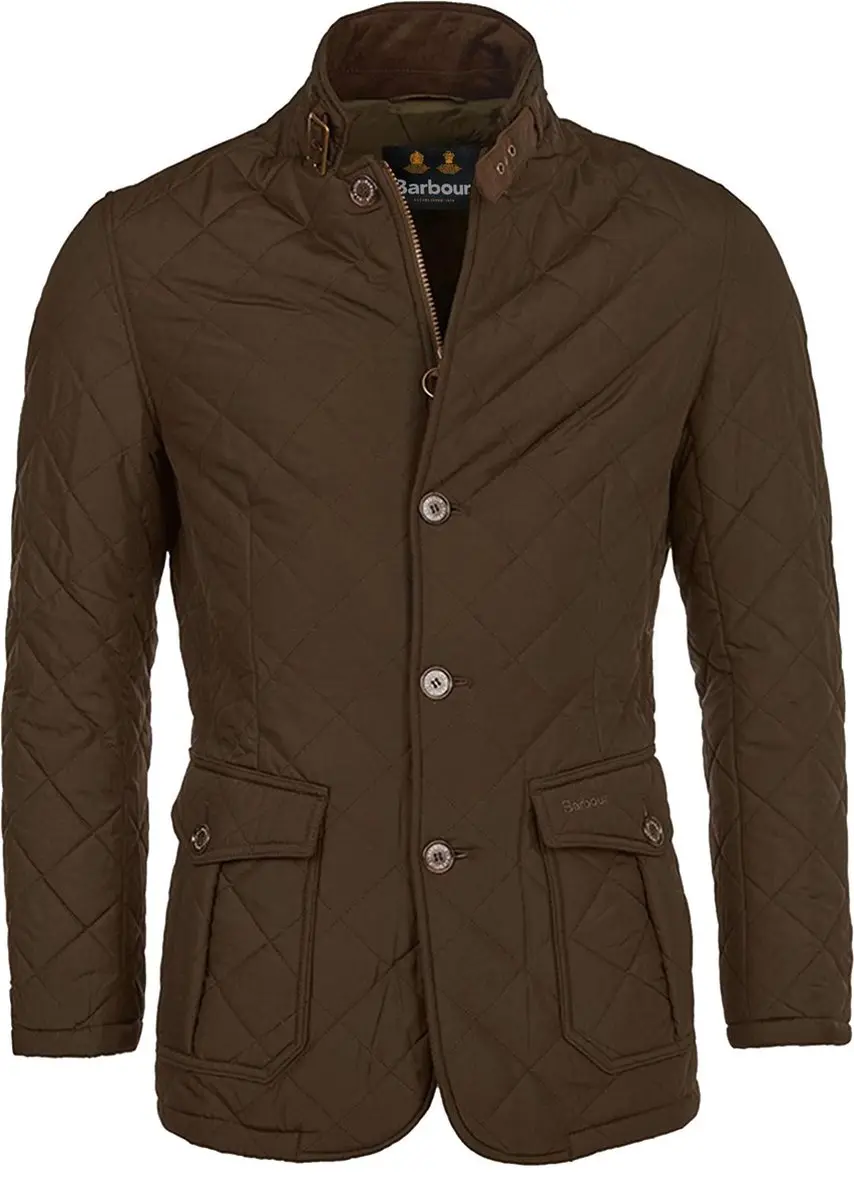 Barbour Jas Quilted Lutz Bruin - Maat M - Heren - Tussenjas