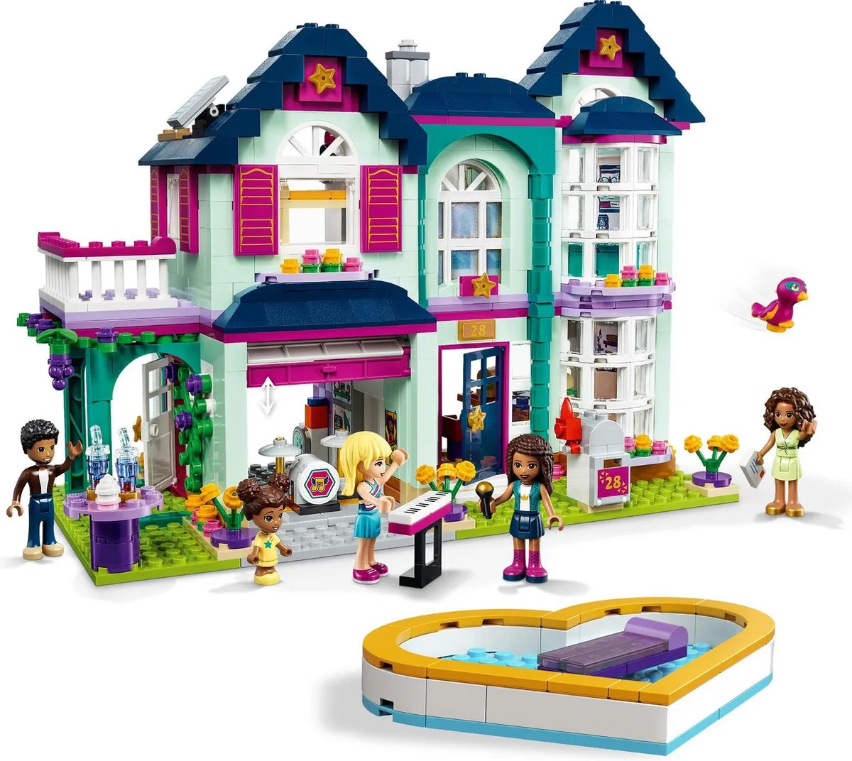LEGO Friends Andrea's Familiehuis 802 Stukken - 5 Minifiguren - afbeelding 4 van 6