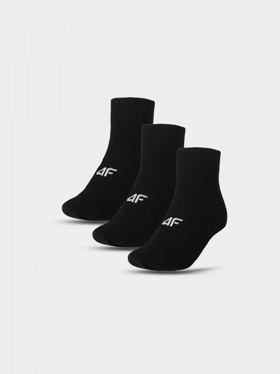 4F Kinder Sokken Enkel (3-Pack) Zwart Maat 32-34