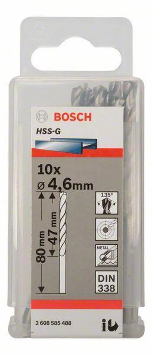 Bosch Professional ST. LINE 4.6mm HSS-G Boorbitten - 10 Stuks