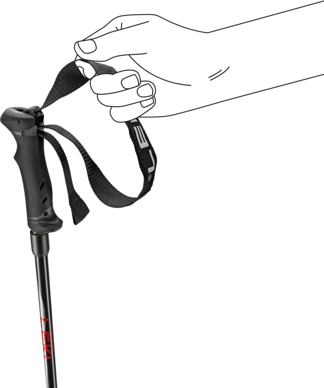 LEKI Hot Shot Skistokken - Zwart/Rood - afbeelding 4 van 6