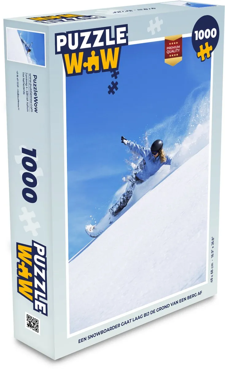 PuzzleWow Legpuzzel Snowboarder 1000 Stuks - Multicolor