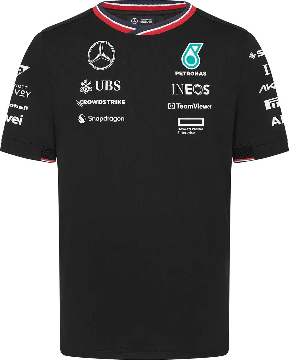 Mercedes Teamline Shirt Zwart 2024 XL