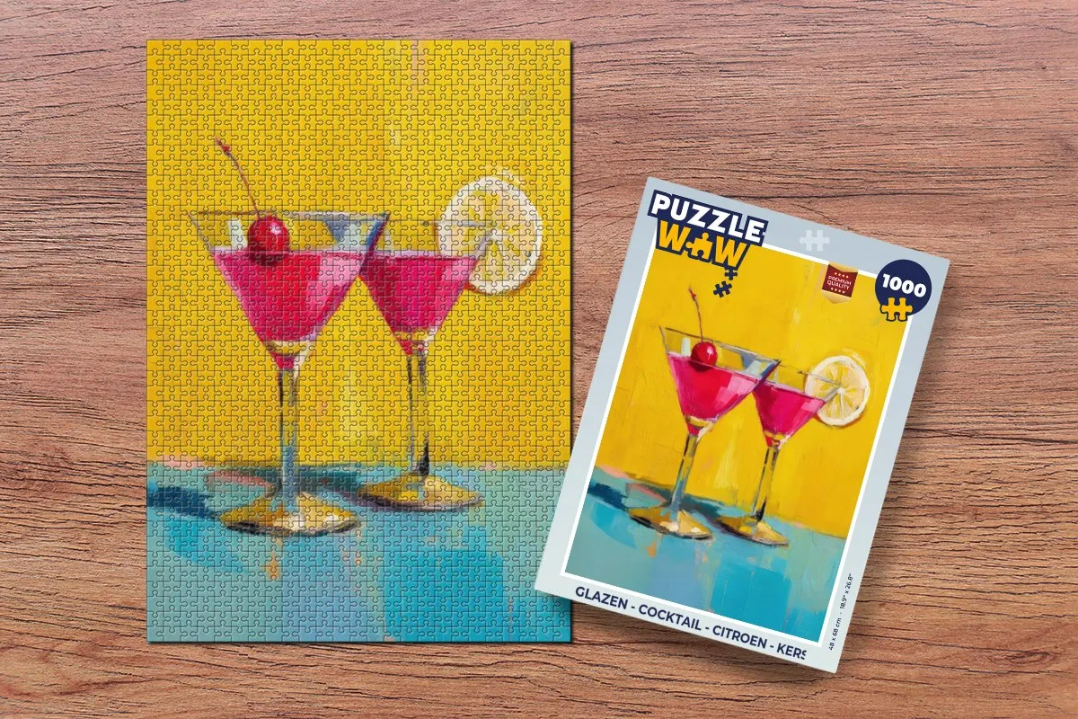 PuzzleWow Cocktail Legpuzzel 1000 Stuks - Glazen Thema