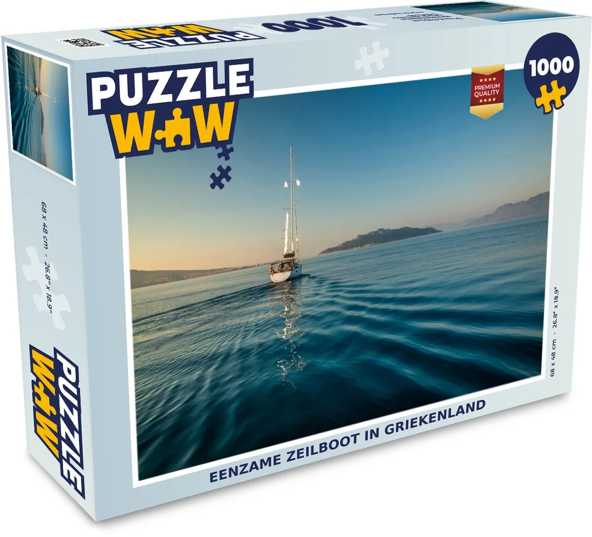 PuzzleWow Legpuzzel Eenzame Zeilboot Griekenland 1000 Stuks
