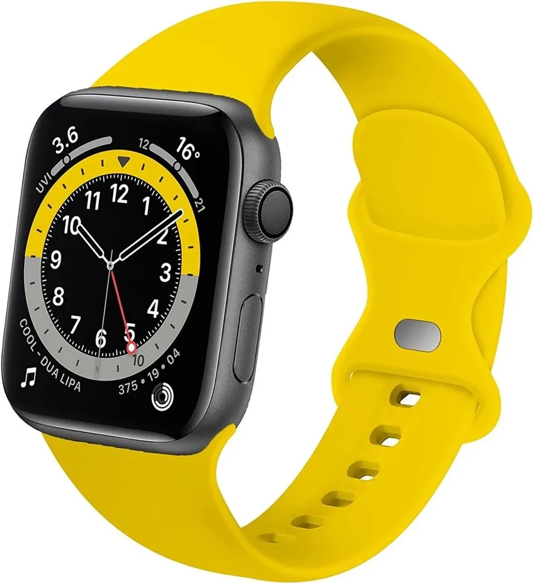 Apple Watch Siliconen Bandje 45mm - Geel - afbeelding 6 van 6