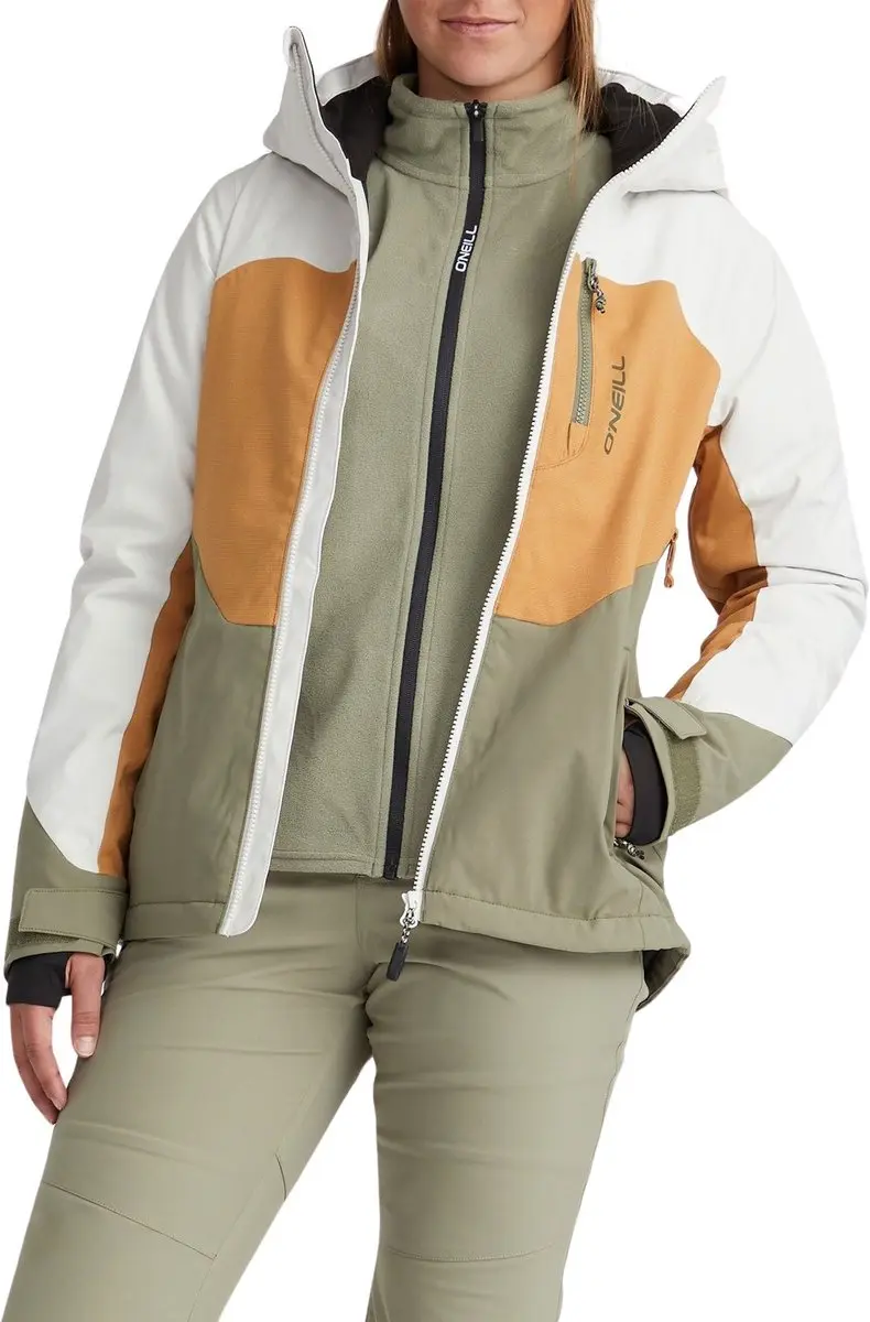 O'Neill Carbonite Ski Jas Dames - Beige/Groen/Wit - M - afbeelding 2 van 6