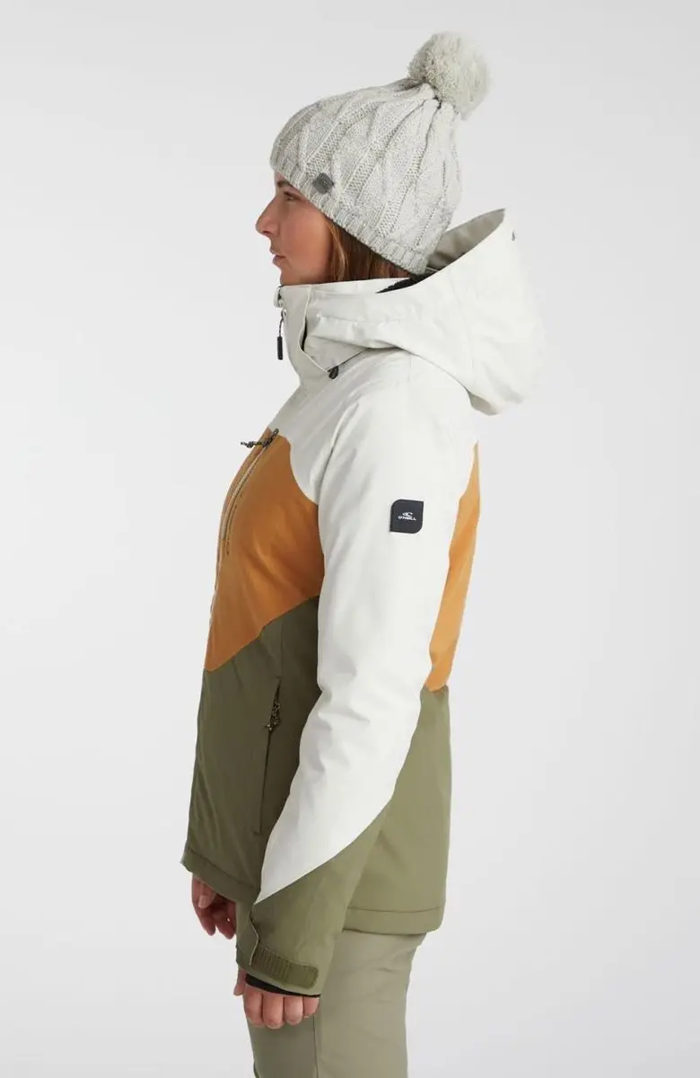 O'Neill Carbonite Ski Jas Dames - Beige/Groen/Wit - M - afbeelding 5 van 6