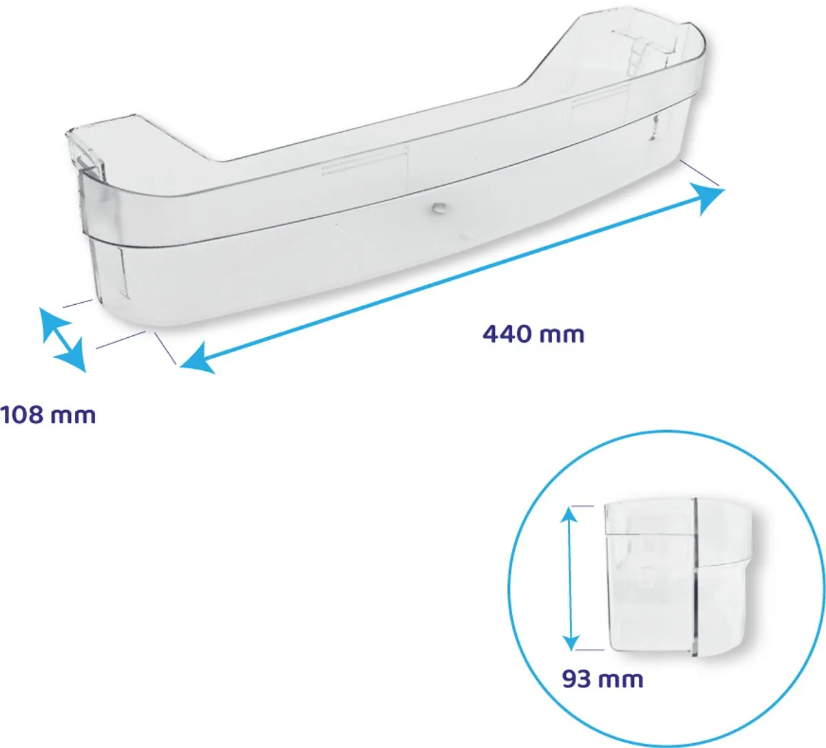 Whirlpool Flessenbak 440x108mm - Kleurenmix