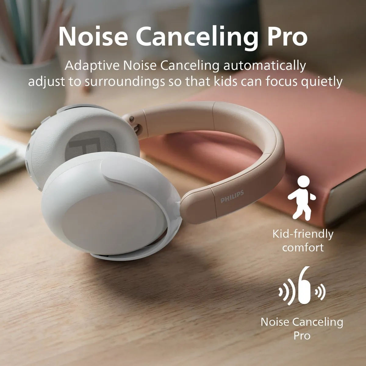 Philips TAK5500AL/00 Kinderkoptelefoon - Noise Canceling Pro - 85dB - Amber Wit