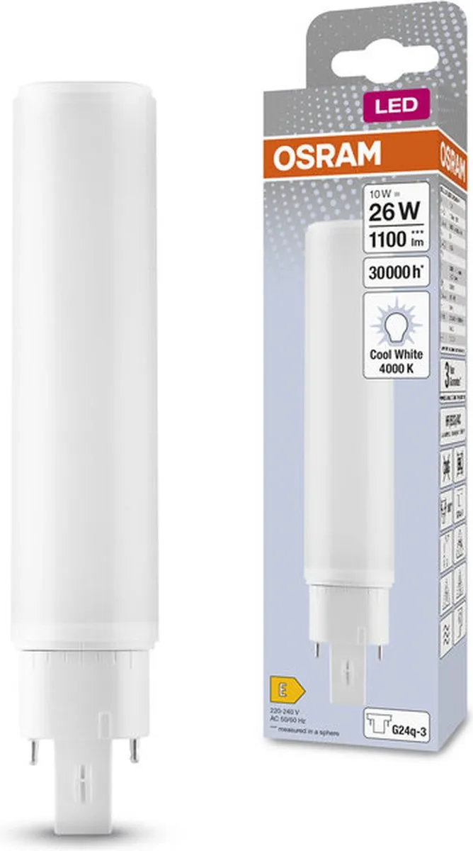LEDVANCE PLC Dulux D/E HF & EM Mains 10W 4000K G24Q-3 - Mat